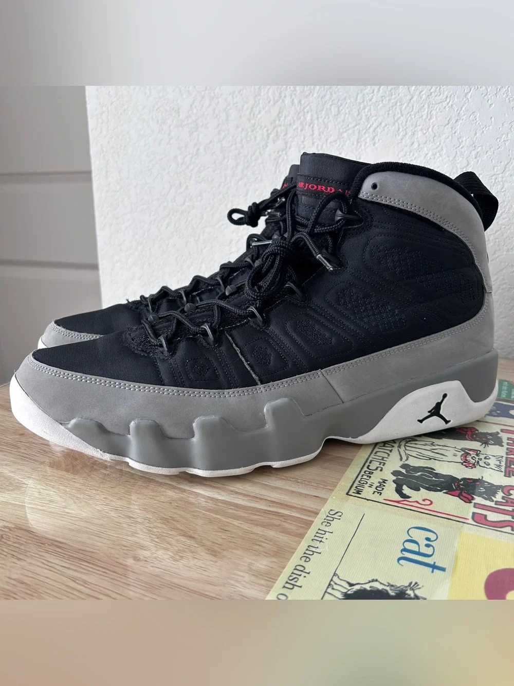 Air Jordan IX Particle Gray • Black/ Gray • CT8019-060 • Preowned • SIZE 14